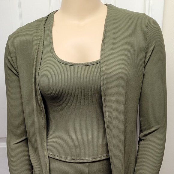 Three piece Pant set Plus size in Olive - Picture 2 of 12